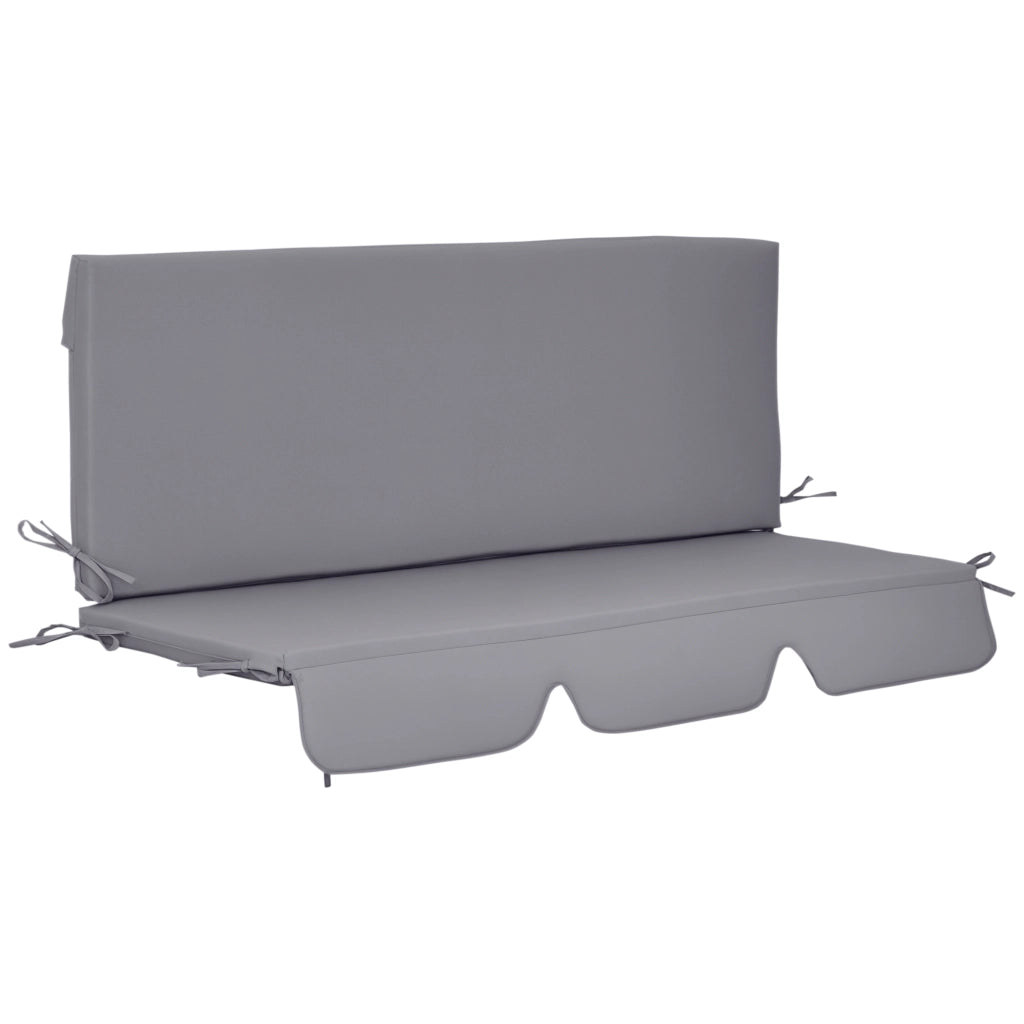 Cuscini per Divano Dondolo da Giardino 3 Posti ¨C Minimal ¨C Grigio, 2 Pezzi 130x45x5 cm