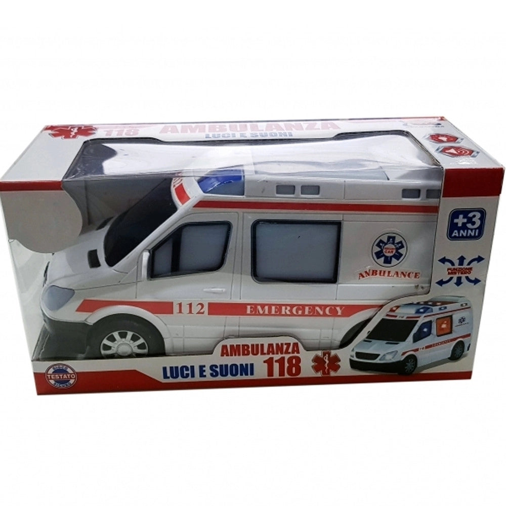 Trade Shop - Ambulanza Emergenza 118 112 Dottore Con Led Luci E Suoni Ospedale Gioco Bimbo -