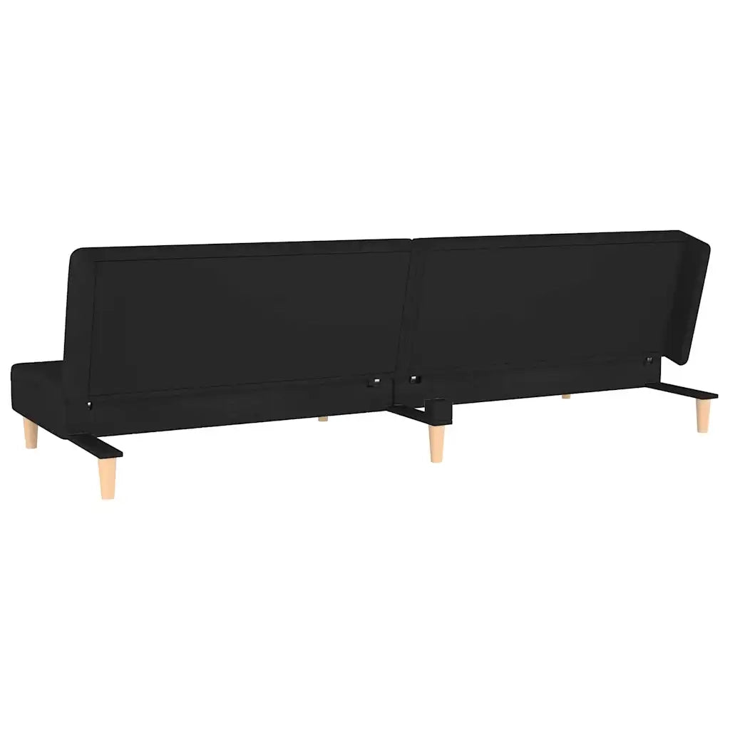 Divano Letto a 2 Posti con 2 Cuscini-Sofa Letto 2 Posti-Daybed Nero in Tessuto 608538