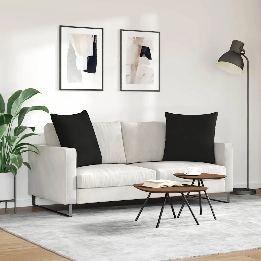 Cuscini da Divano 2 pcs Nero 60 x 60 cm Tessuto 42014029