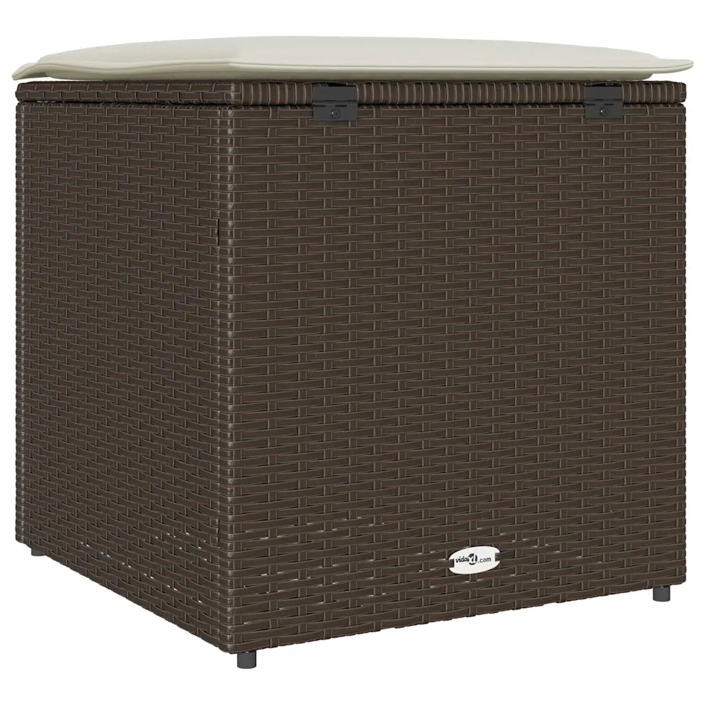 Scatola per Cuscini Marrone 50 x 50 x 50 cm polyrattan 365409