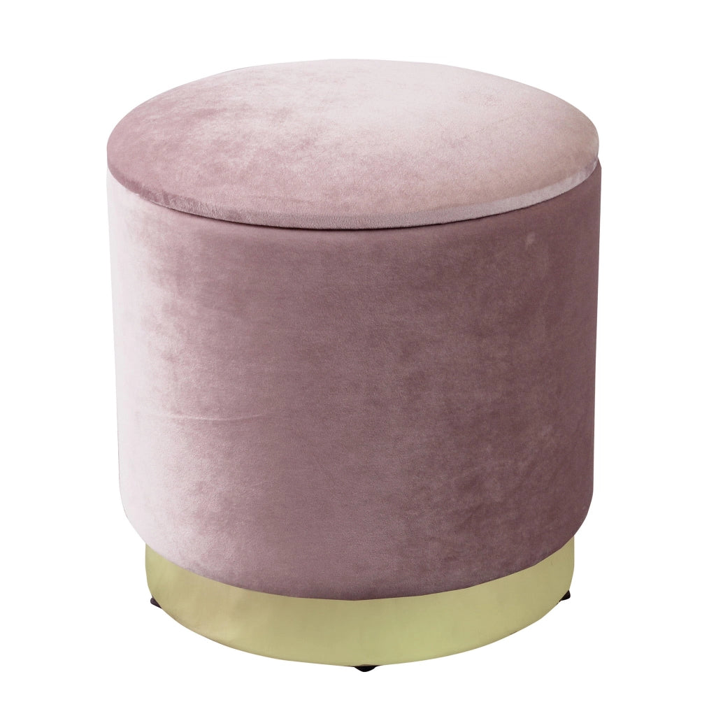 Pouf contenitore rotondo in velluto -  OCTAVIA