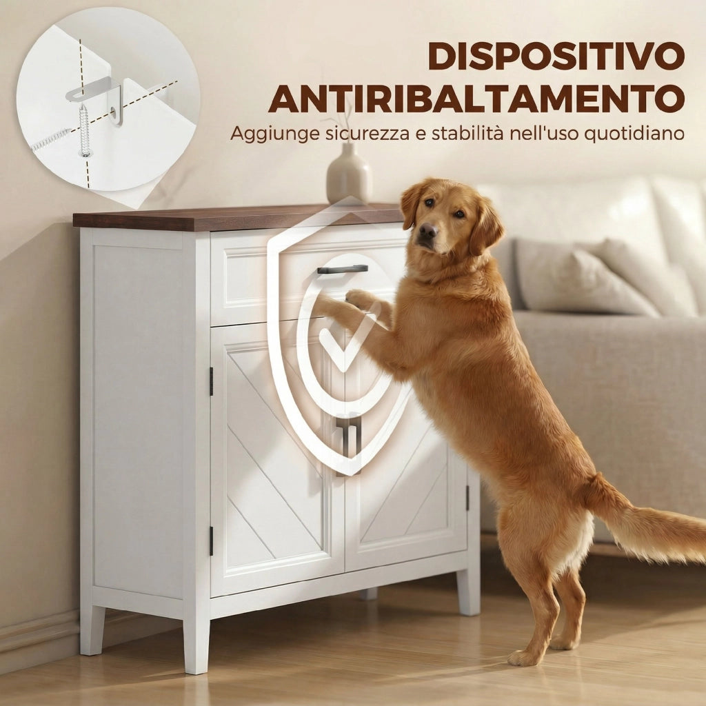 Credenza Moderna Rustico ¨C Xylo ¨C 2 Ante con Ripiano Regolabile