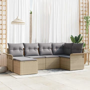 Set Divano da Giardino con cuscino 6 pcs Beige polyrattan 3345430