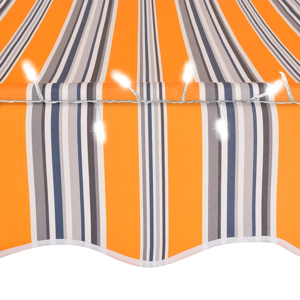 Tenda da Sole Retrattile Manuale con LED 100 cm Gialla e Blu 145848