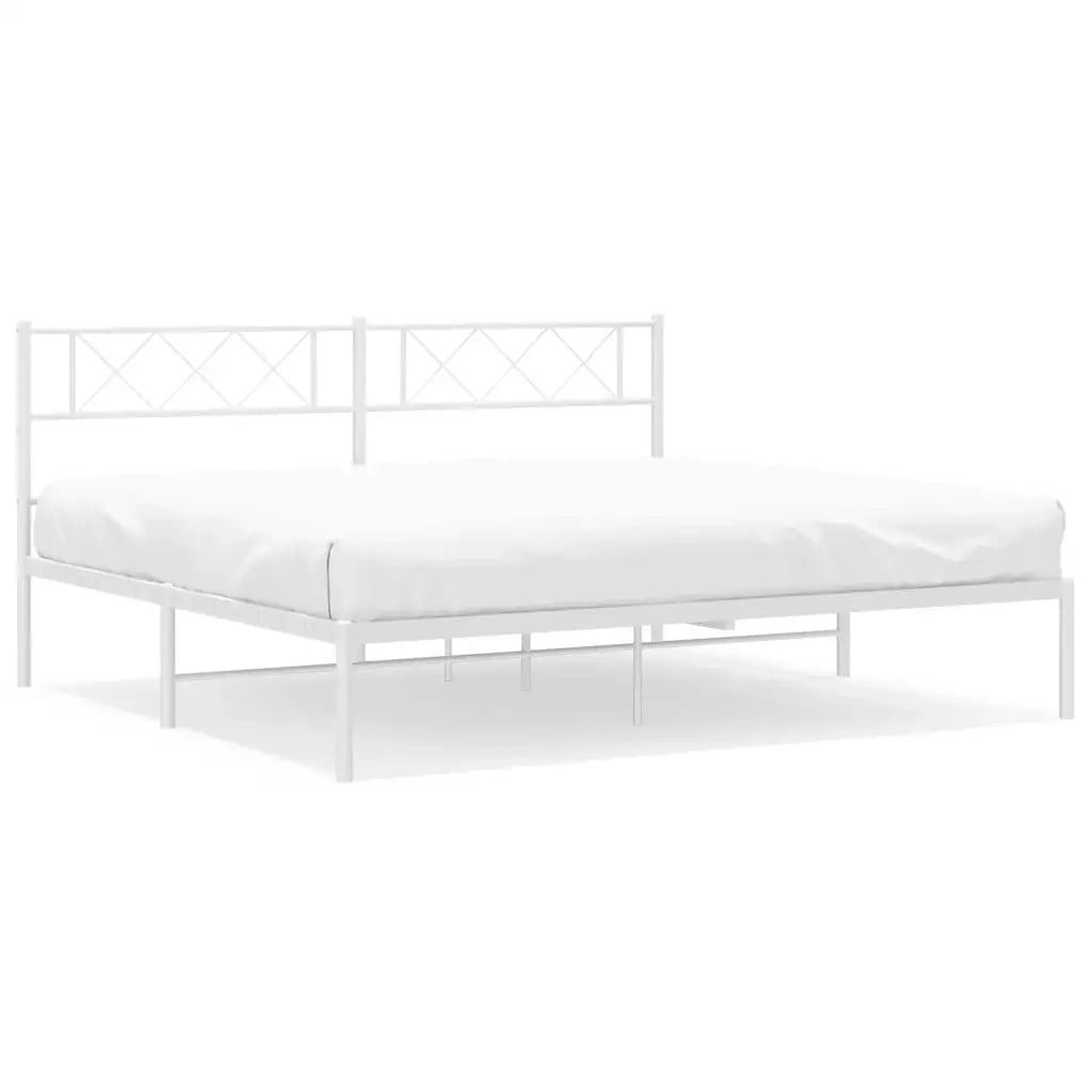 Giroletto con Testiera Metallo Bianco 193x203 cm 372332