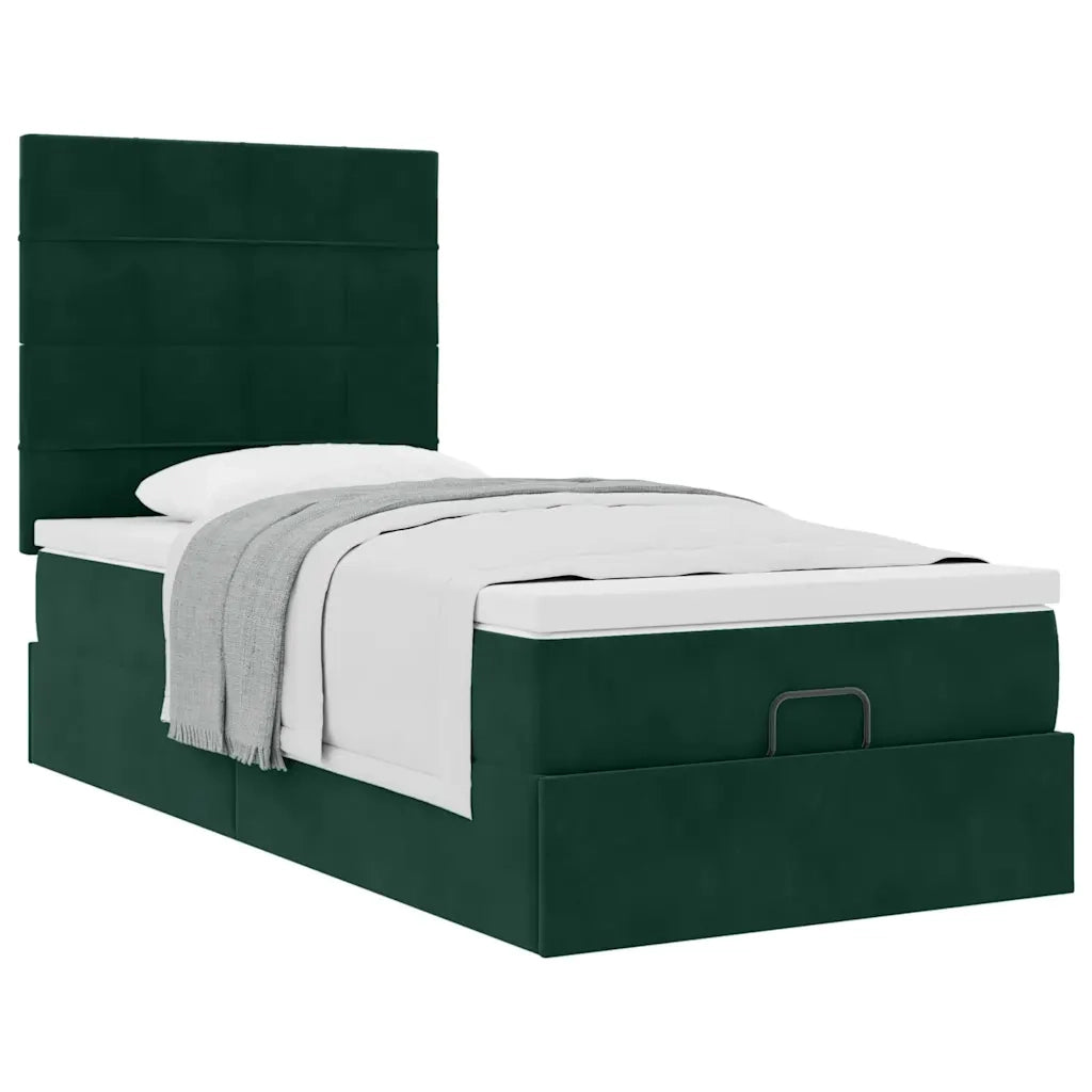 Struttura Letto Pouf con Materassi 90x200 cm in Velluto 3313448
