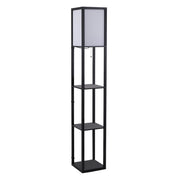 Lampada da Terra con Scaffale ¨C zephmum ¨C Legno, Nero