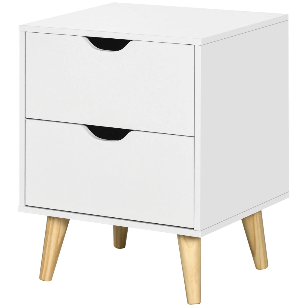 Comodino con 2 cassetti ¨C Minimal ¨C Bianco 40x35x50,5 cm
