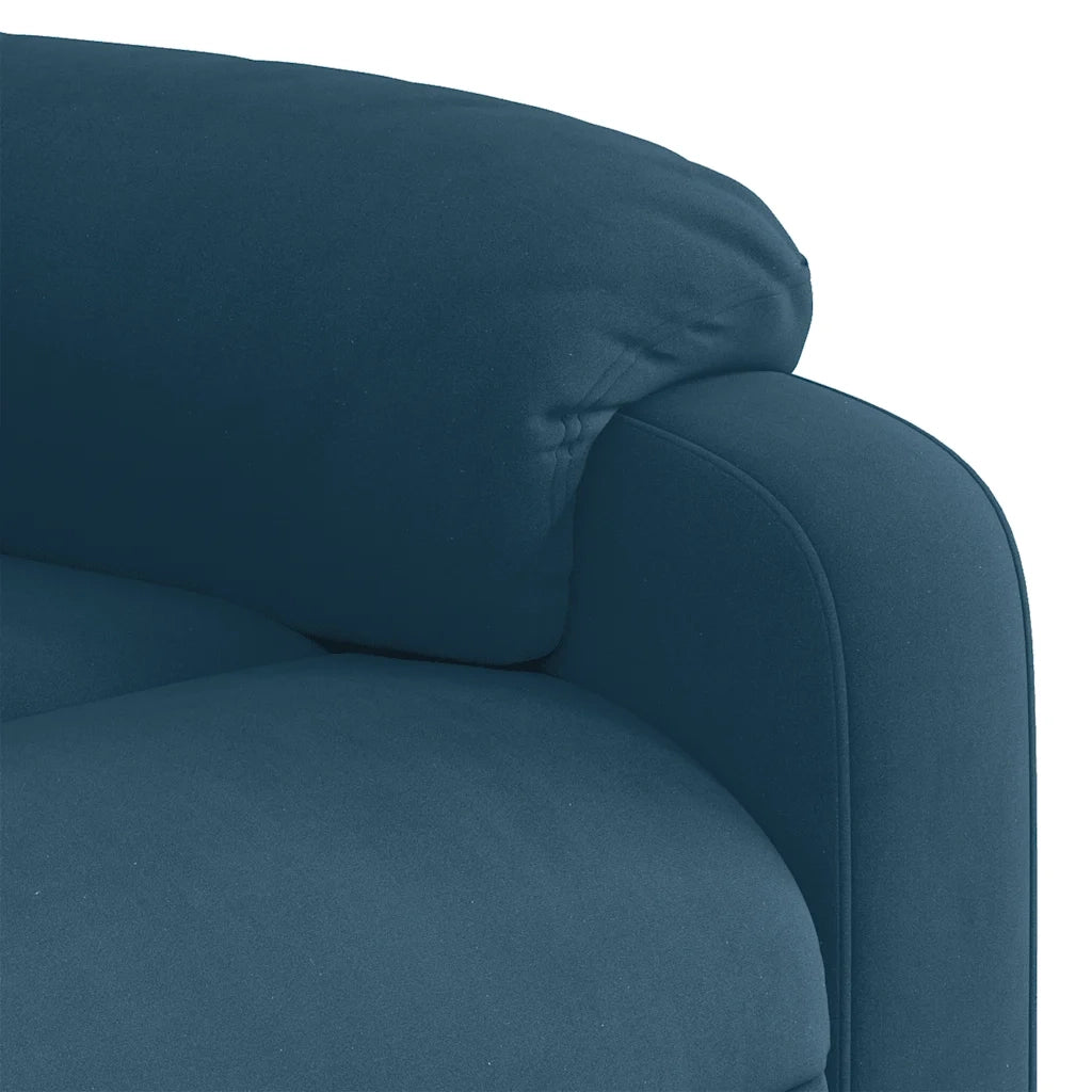 Poltrona Massaggiante Reclinabile Blu in Velluto 373521