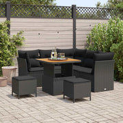 Set Divano da Giardino con cuscino con archiviazione 8 pcs Nero 3363429