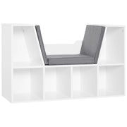 Libreria 6 Scomparti con Cuscini ¨C Xylo ¨C Legno Bianco 102x30x61 cm
