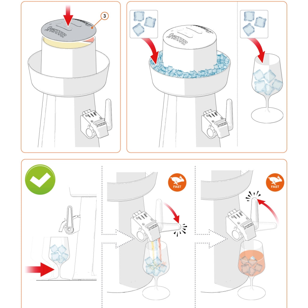 SPRIZZER Kit Completo Arancio in Plastica con 6 Bicchieri per Aperitivi Design Italiano Funzionale e Colore Vivace – SPRIZZER-ARANCIO-6-BICCHIERI
