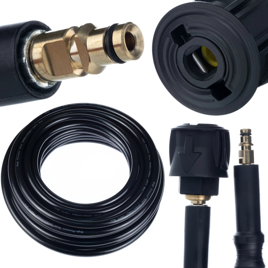 Tubo Alta Pressione 10m di Ricambio – Compatibile con Idropulitrice Kärcher K2–K7 | Click Connect, Nylon, 180 Bar, 60°C