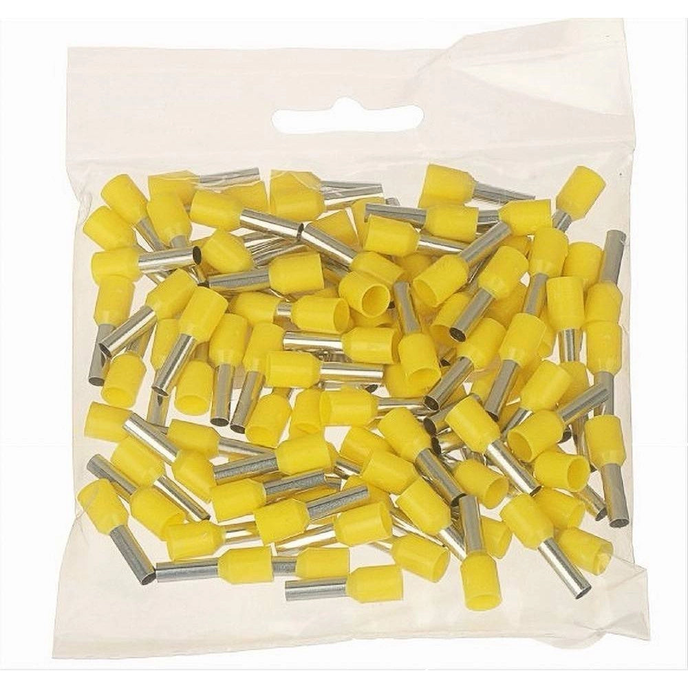 Trade Shop - Confezione 100 Pz Tubetto Capicorda Isolato Per Cavi 6 Mm² Terminale 12 Mm E6012 -