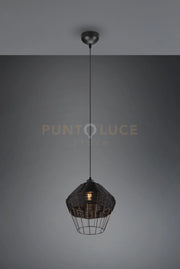 Sospensione BORKA in rattan colore nero opaco R31261902