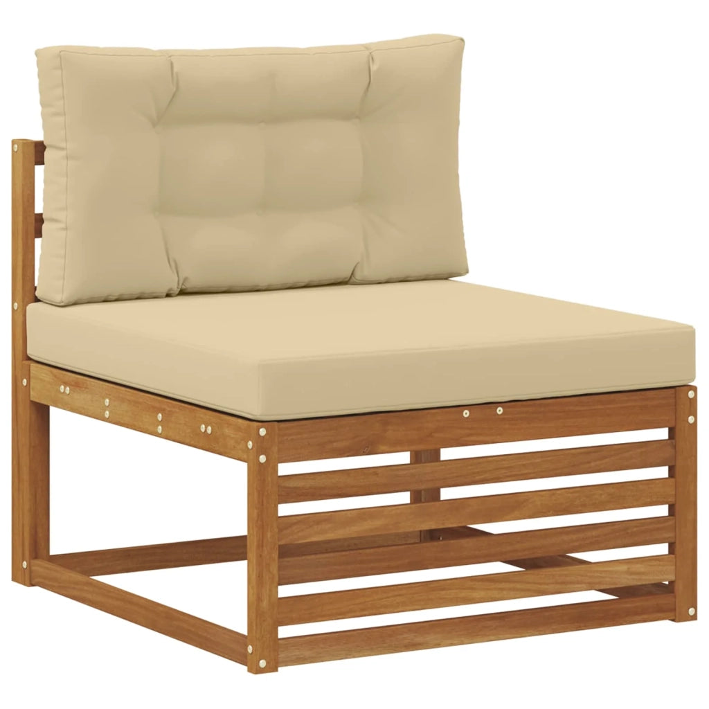 Set di divani da esterno con cuscino 6 pcs Naturale e Beige 3383571