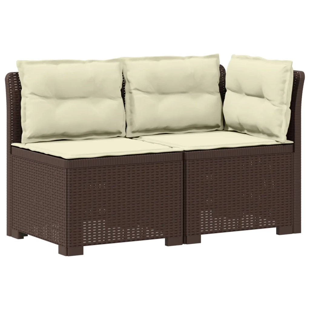 Divano da esterno-Divano da Giardino a 2 Posti con Cuscini Aspetto Rattan PP 425502