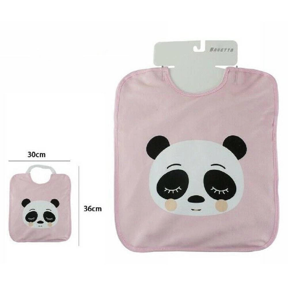 Trade Shop - Bavetto Bavaglino Neonato Pappa Allattamento Bambina Panda 68334 Bavetta Rosa -