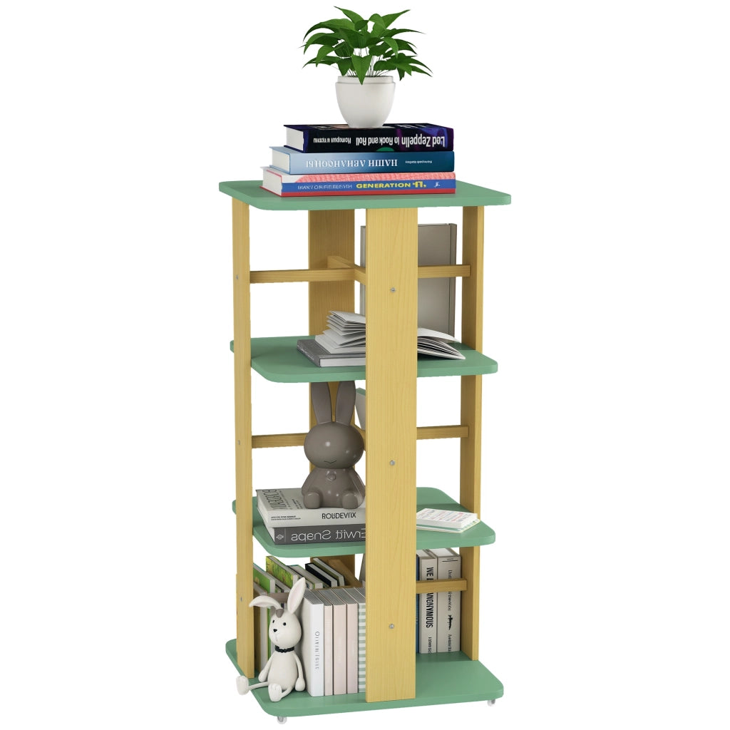 Libreria per bambini con rotelle ¨C zephmum ¨C verde 3 livelli