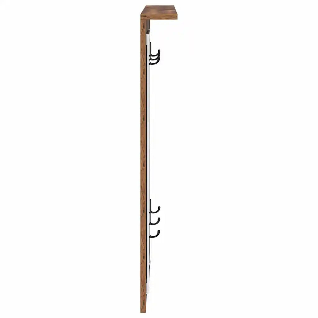 Appendiabiti a muro con specchio Legno vecchio 84 x 10 x 80 cm 874497