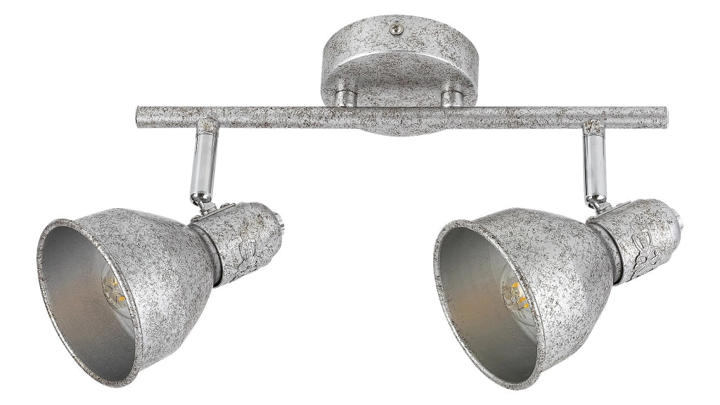 Faretto soffitto argento anticato 2xE14 40W Thelma Rabalux