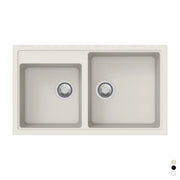 LAVELLO SINTETICO DA INCASSO 2 VASCHE CM 86- Avena- APELL- pezzi 1
