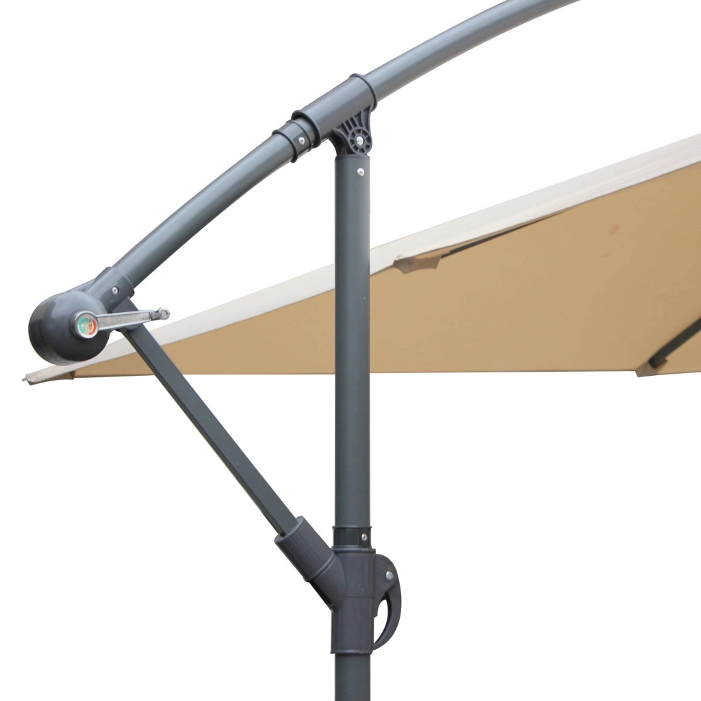 Ombrellone quadrato eccentrico, 3x3m, beige
