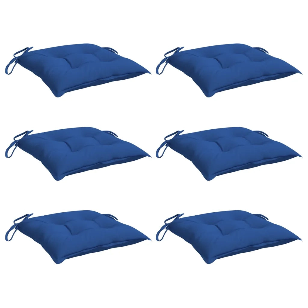 Cuscini per Sedia 6 pz | Cuscini per sedie Blu 40x40x7 cm in Tessuto Oxford
