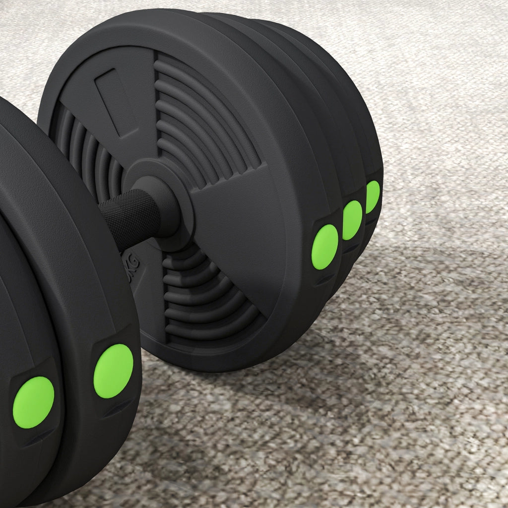 Kit manubri 30 kg con barra ¨C Minimal ¨C Nero Verde
