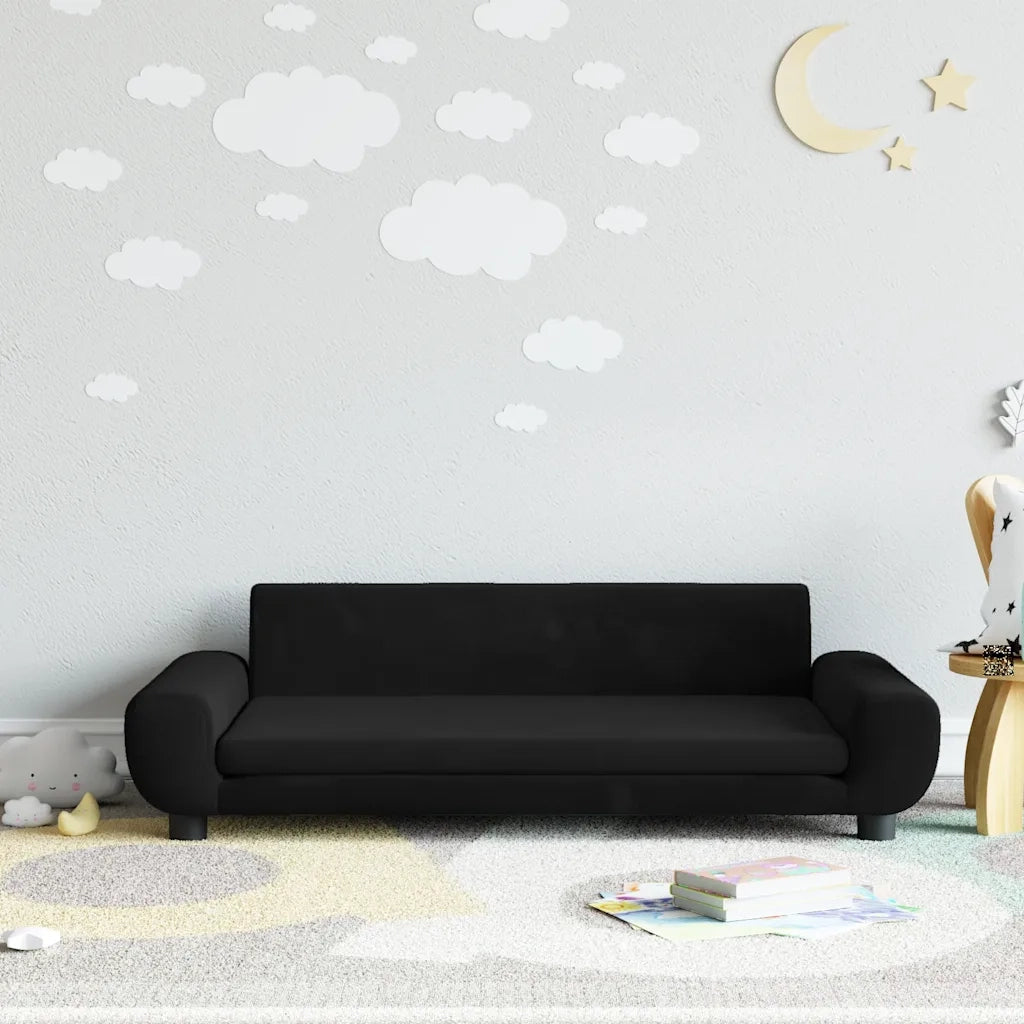 Divano per Bambini-Sofa-Divanetto Nero 100x54x33 cm in Velluto