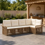 Set Divano da Giardino 5 pz Beige polyrattan 3434829