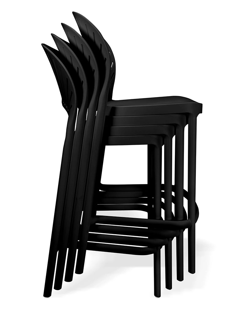 Sgabello cucina nero in plastica, sgabello alto – Sunny - SG10SUPP