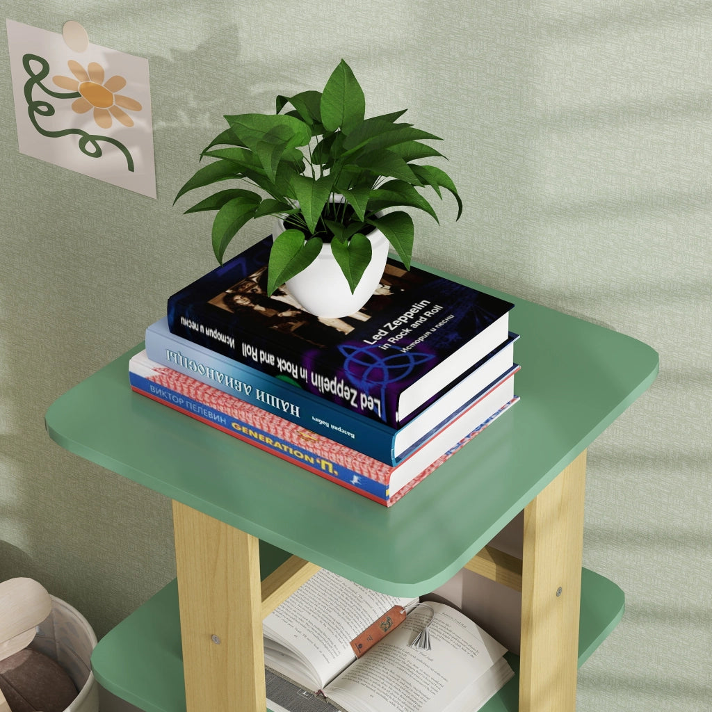 Libreria per bambini con rotelle ¨C zephmum ¨C verde 3 livelli