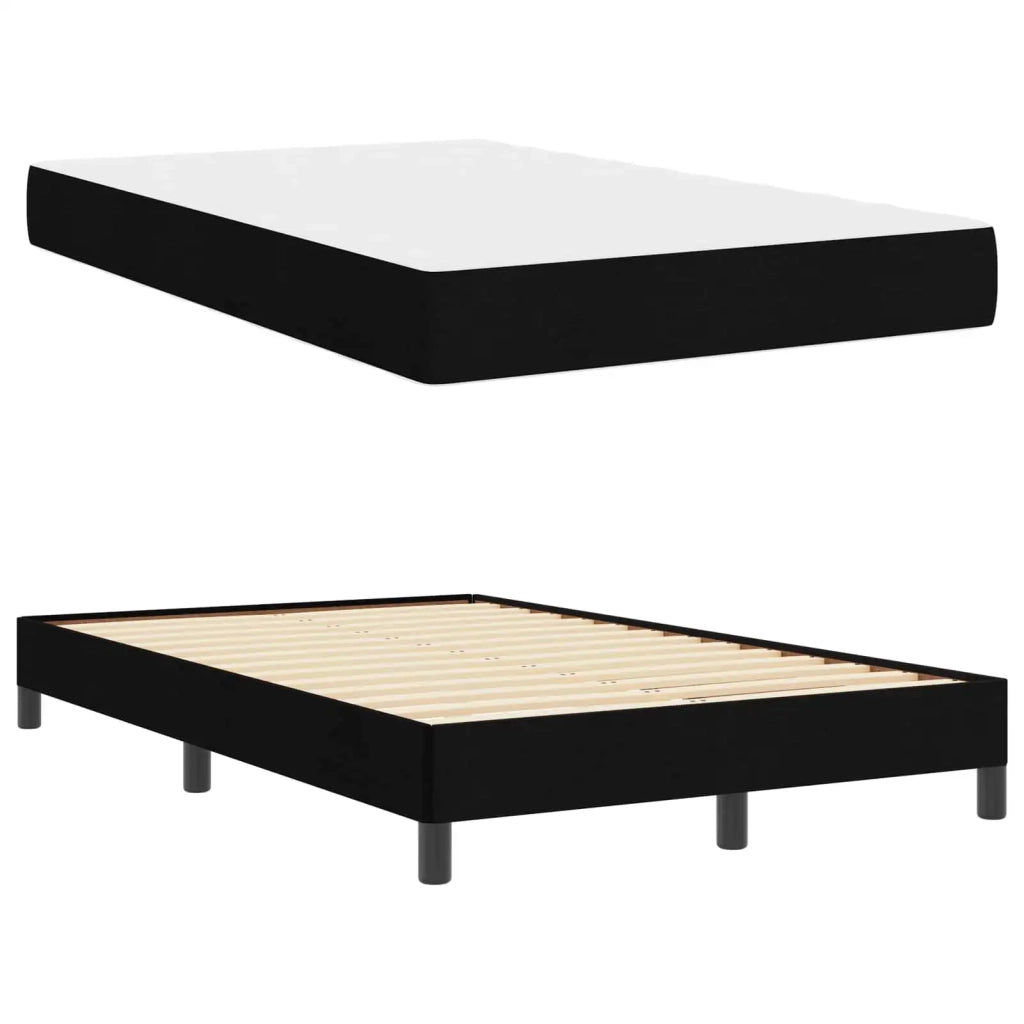 Letto a molle con materasso-Struttura Letto con Materasso Nero 120 x 200 cm Tessuto 590883