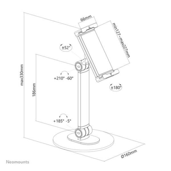 Neomounts ds15-540bl1 supporto per tablet 4.7-12.9" - universale