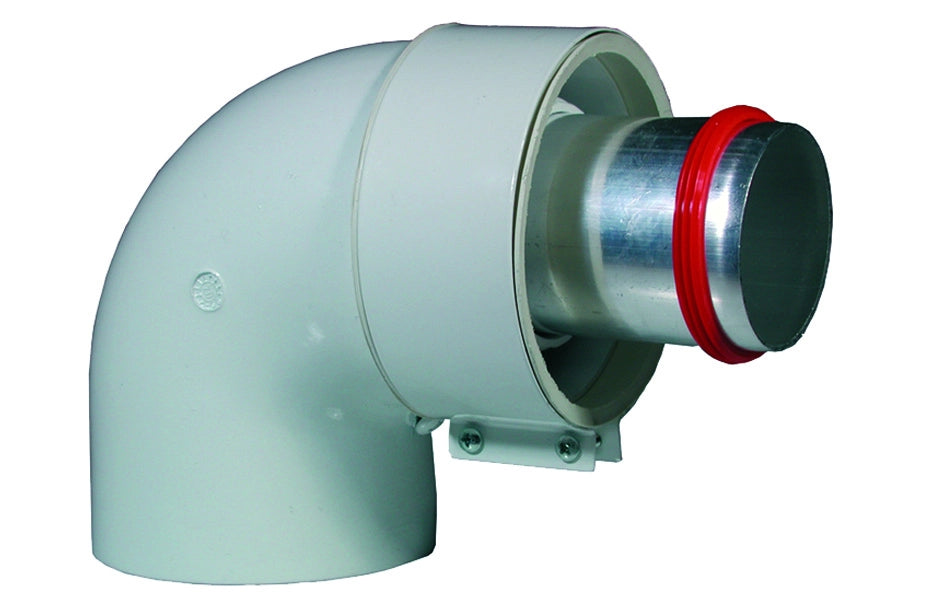 CURVA 90  ° DN 60/100 C/RACCORDO DN 60 M.M.  (COASSIALE)- Senza prese analisi fumi- STABI- pezzi 1