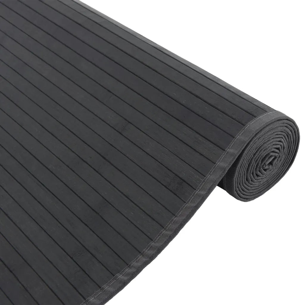 Tappeto Rettangolare Grigio 80x500 cm in Bambù 376928