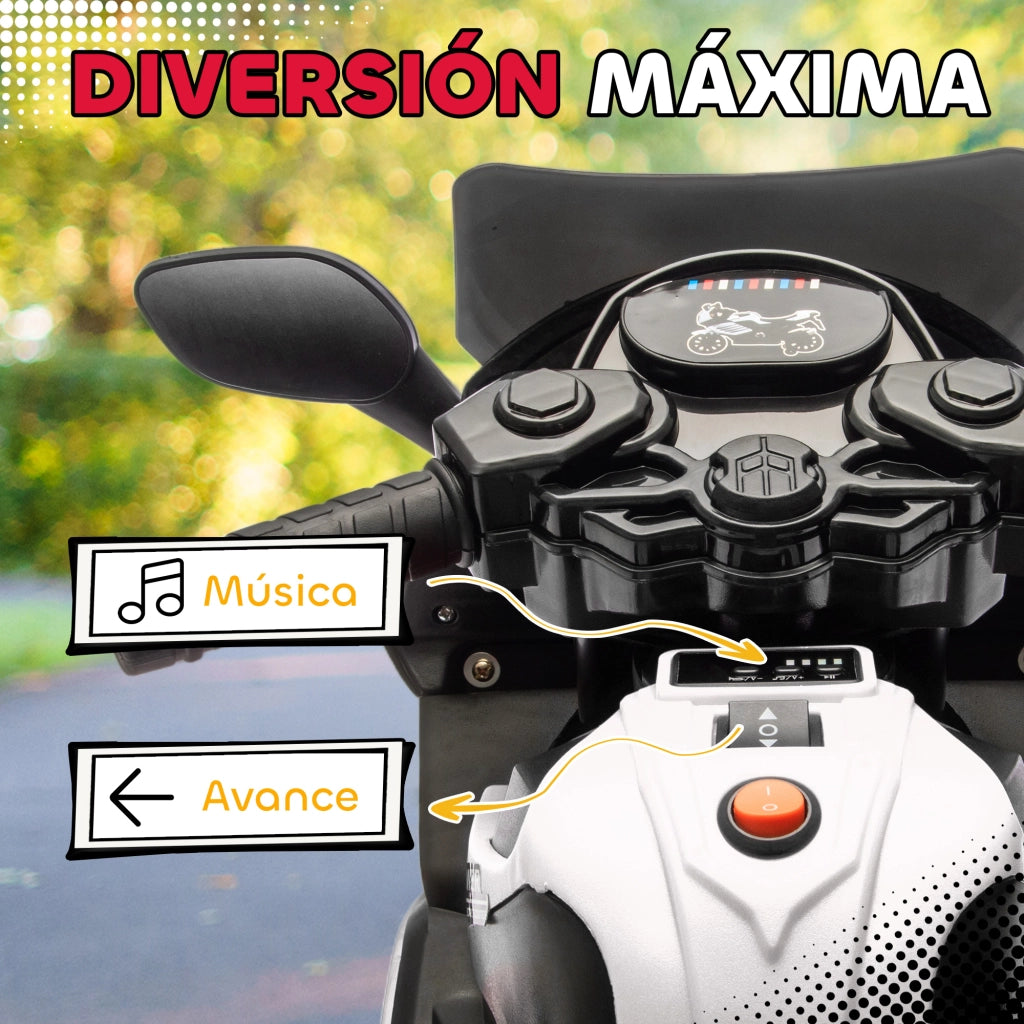 Moto Elettrica Bambini 6V ¨C Minimal ¨C Bianco
