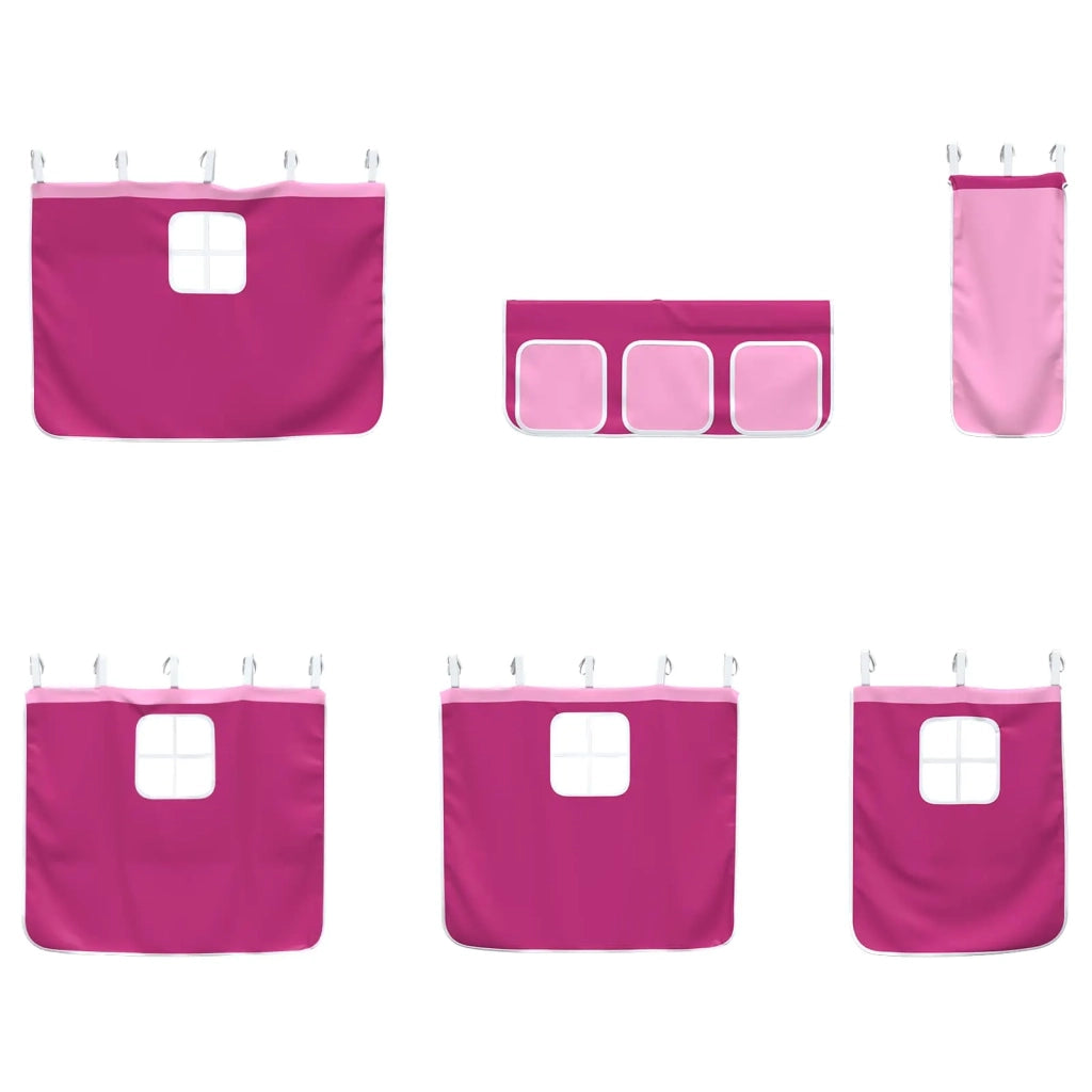 Struttura del Letto Loft per Bambini con Tendine-Giroletto per bambini Nero e rosa 781072
