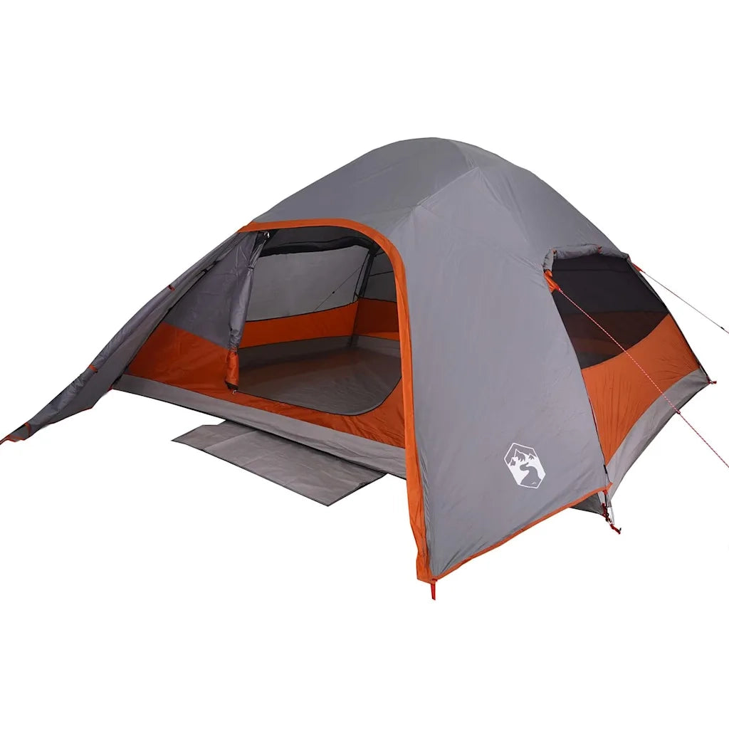 Tenda da Campeggio a Cupola 4 Persone Grigia Impermeabile 94721
