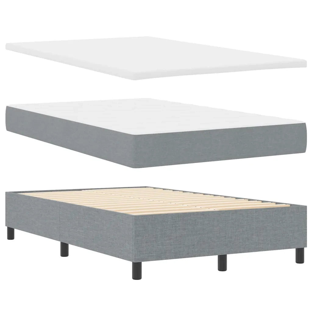 Letto a molle con materasso Grigio chiaro 120 x 190 cm Tessuto