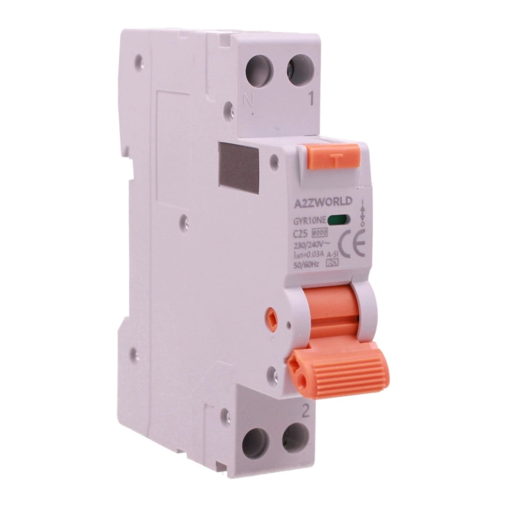 RCBO Interruttore Magnetotermico Differenziale Tipo A-SI Super Immunizzato, Curva C 1P+N 1M 6000A 30mA AC 230V IP20, GYR10N, Disponibili 6A 10A 16A 20A 25A 32A 40A (C25A)