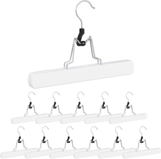 60 x hanger per pantaloni - chiodo - hanger pantaloni - legno - viti - bianco