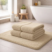 Sanenere, set di Asciugamani 100% Cotone set da 2, Bianco Crema