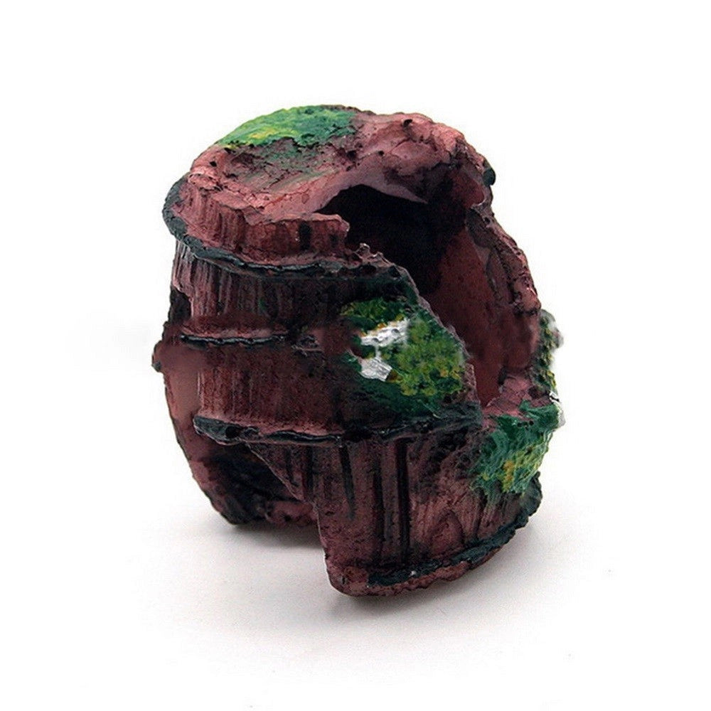 Trade Shop - Decorazione Per Acquario Barile Relitto Grotta Resina Pesci Acqua Ornamento -