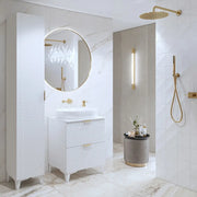 Set di 2 mobili da bagno collezione CHIC in colori bianco e dorato. Mobile sotto lavabo.