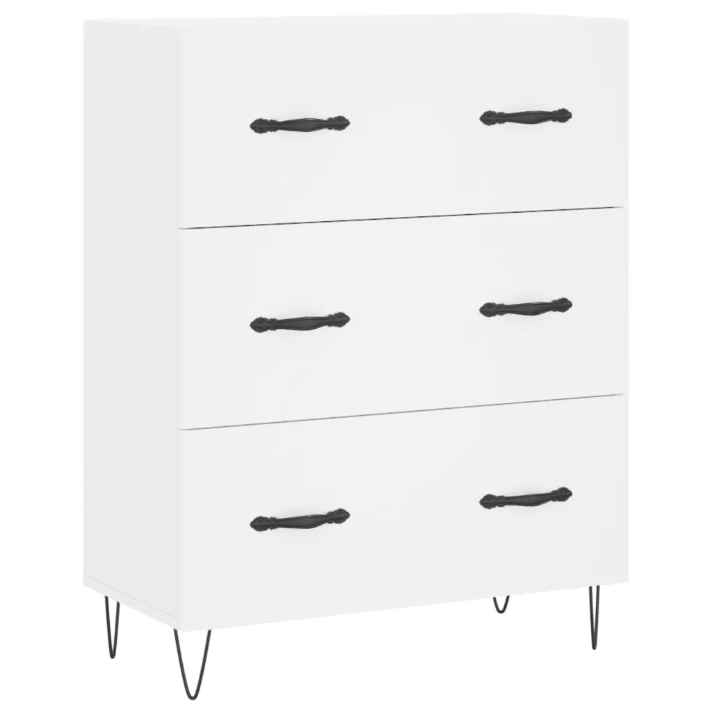 Credenza-Buffet-Armadio da cucina Bianca 69,5x34x180 cm in Legno Multistrato 816423