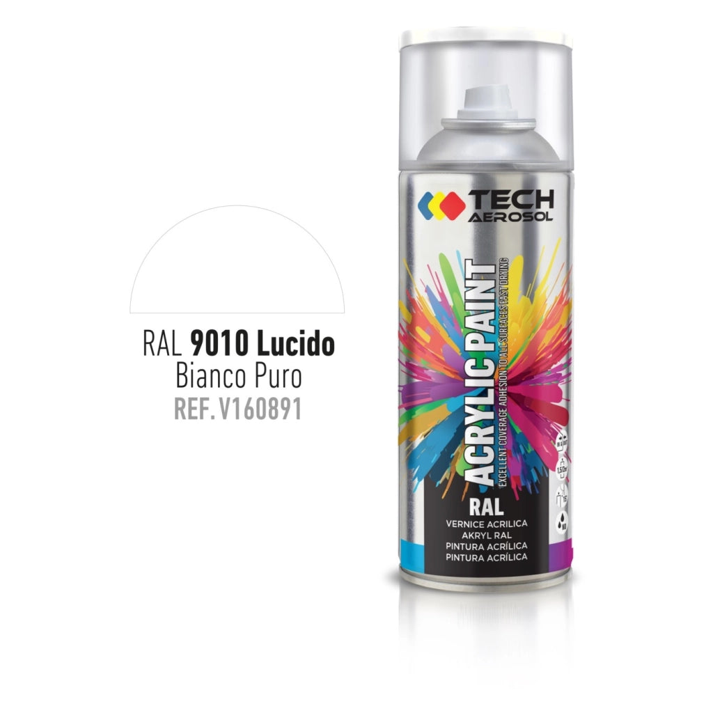 SPRAY ACRILICO BIANCO LUCIDO 400ML RAL 9010.