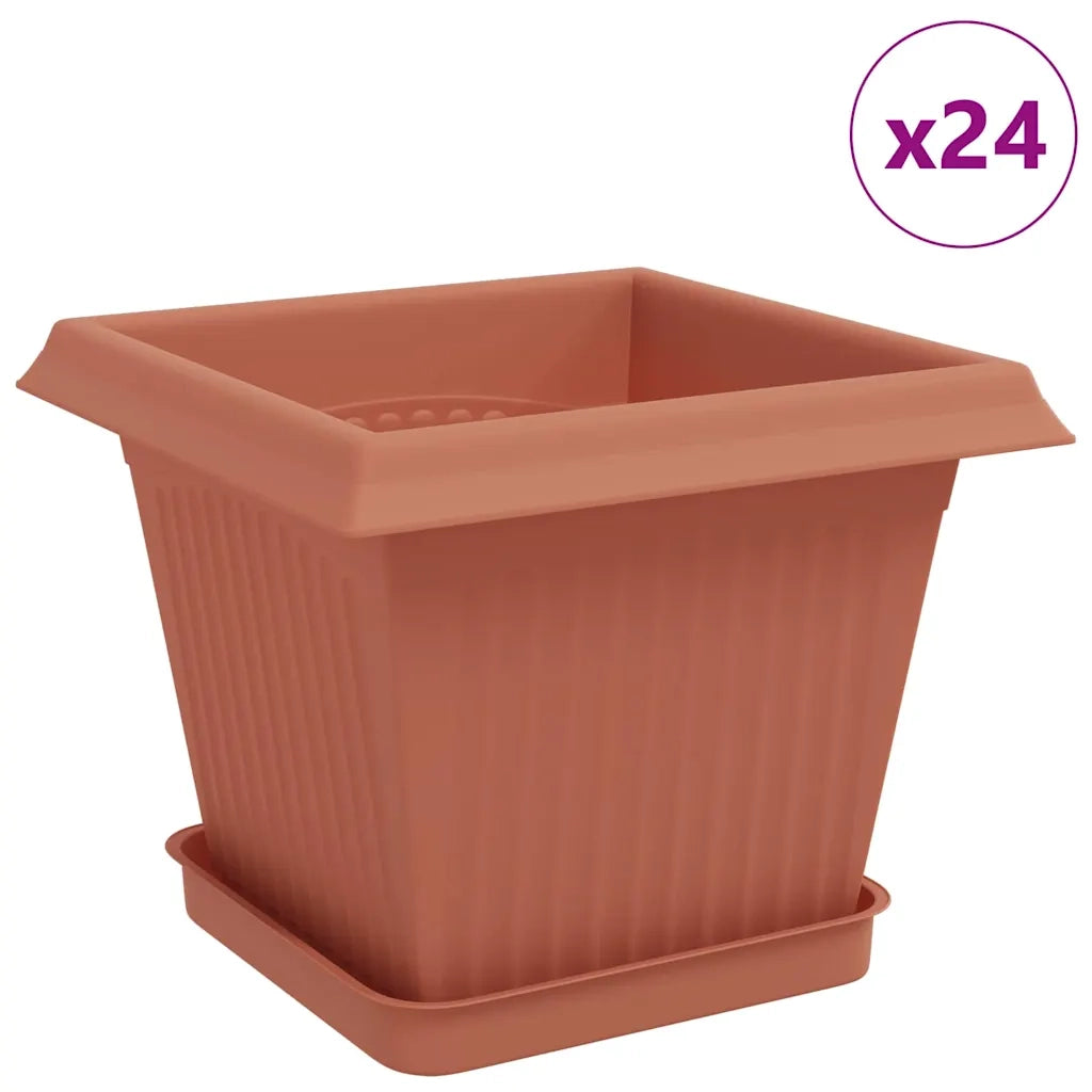 Vasi per Piante 24 pcs Rosso Mattone 20 x 20 x 16 cm Plastica 3403305